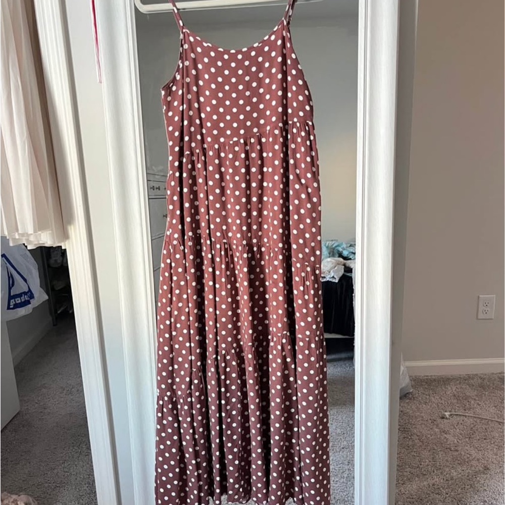 Polka Dot Sleeveless Maxi Dress